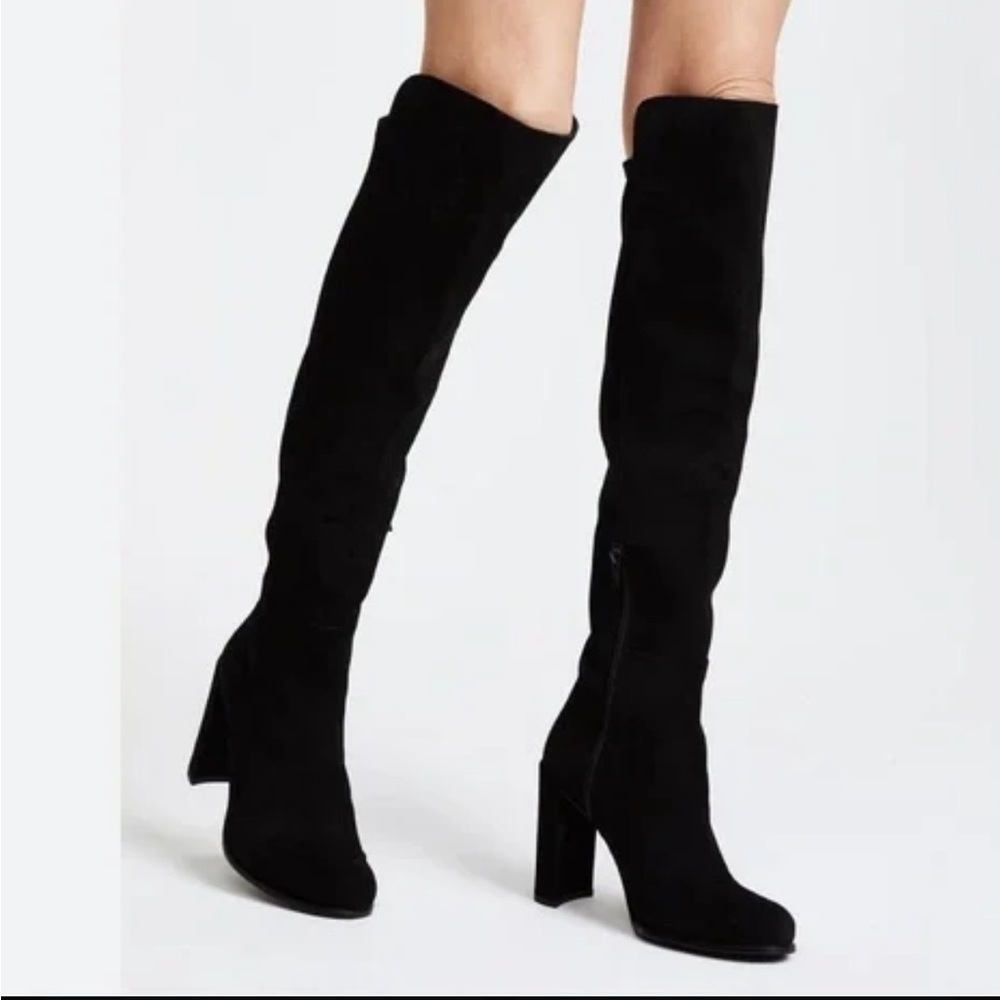 Stuart Weitzman All Jill Black Suede Kneehigh Boots Size 5M